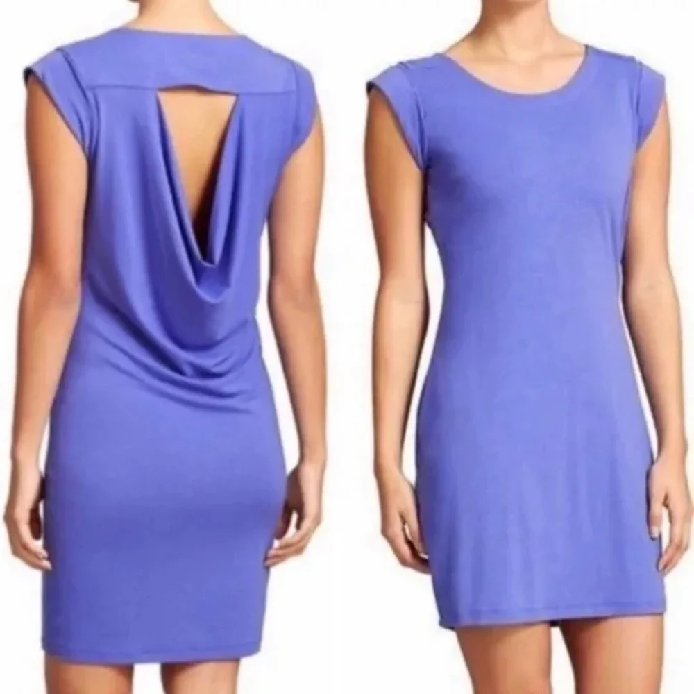 Athleta Charisma Women's Purple Knit Dress~ Peek‎ A Boo Back Size Medium - Picture 2 of 11